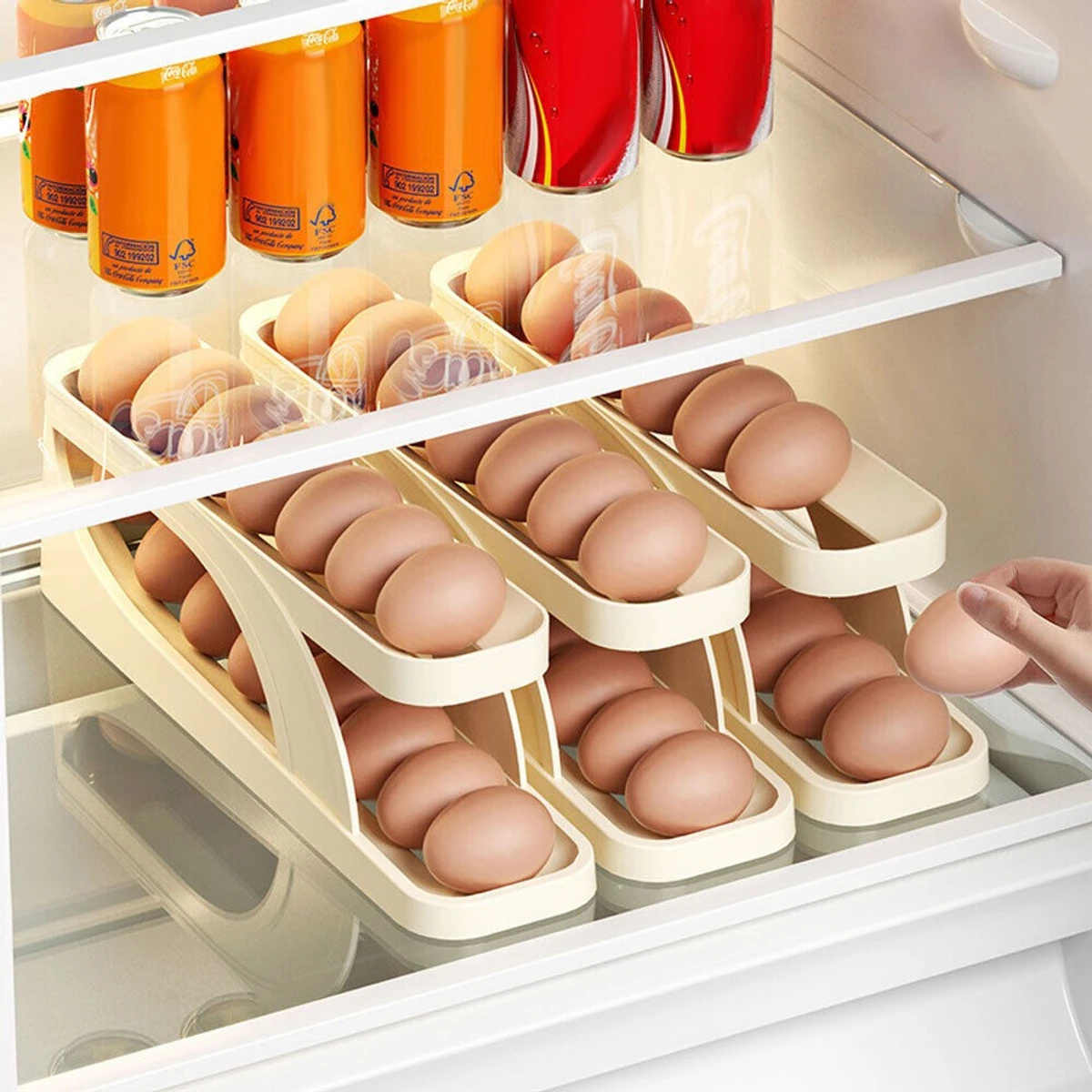 Plastic Automatic Rolling Egg Dispenser Holder (1 pcs)